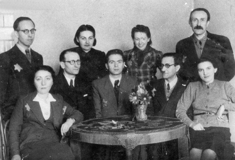 A group of Judenrat employees in the Lodz ghetto